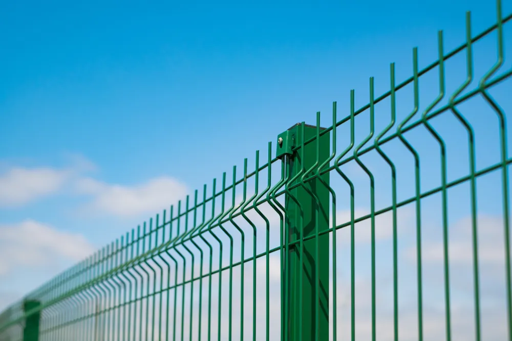 Green welded mesh panel fence – security fencing in Weston-super-Mare